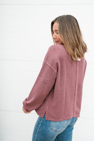 Hidden Valley Thermal Long Sleeve Top - Burgundy