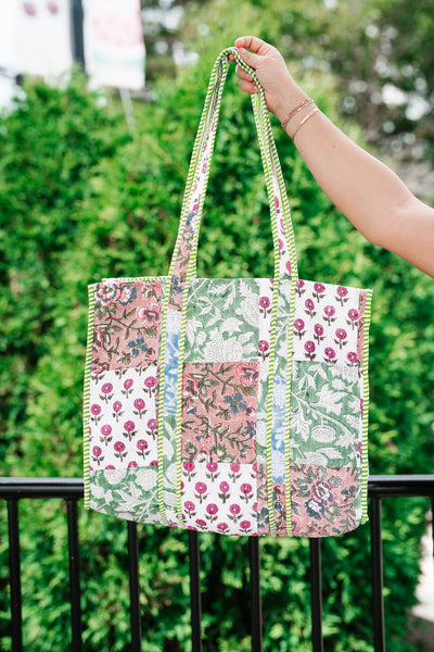 New Horizons Patchwork Carryall Tote