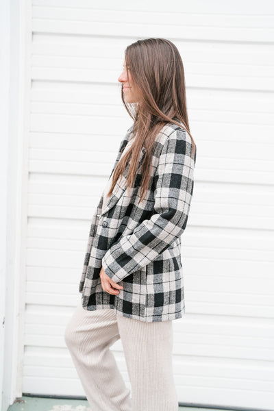 Cathy Plaid Blazer Shacket