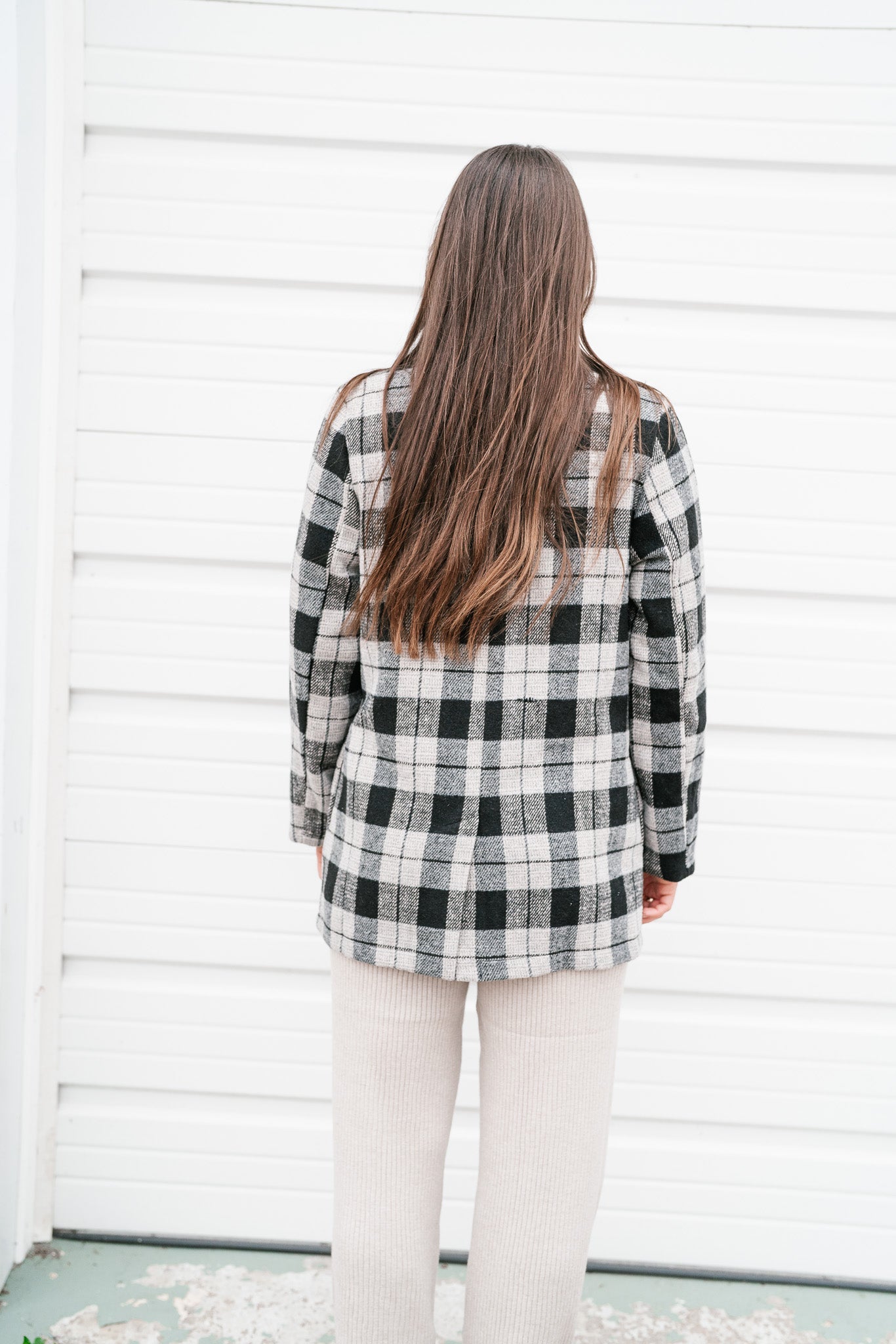Cathy Plaid Blazer Shacket