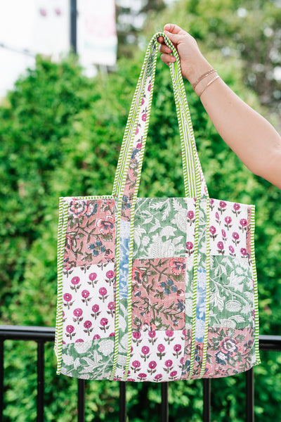 New Horizons Patchwork Carryall Tote