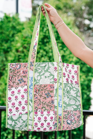 New Horizons Patchwork Carryall Tote