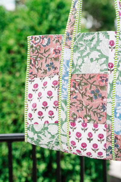 New Horizons Patchwork Carryall Tote