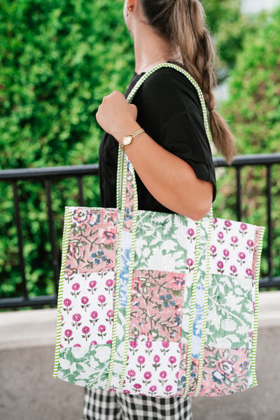 New Horizons Patchwork Carryall Tote
