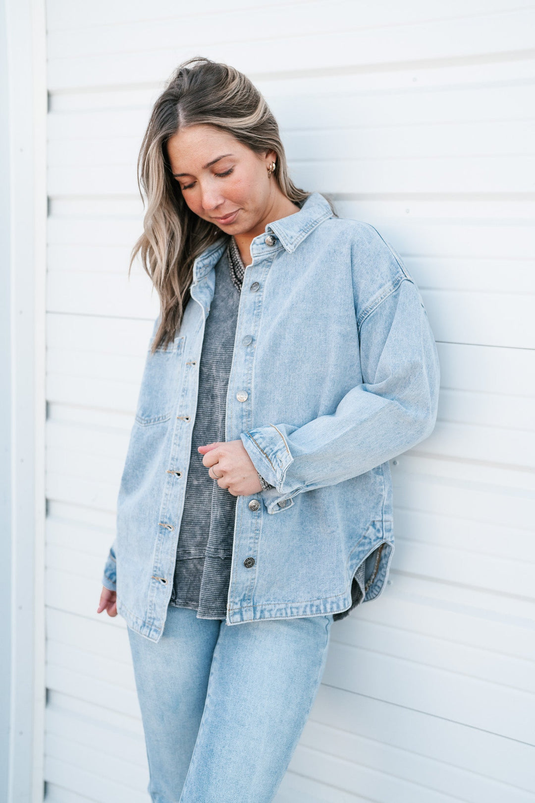 ジャケット・アウター gentle fullness charm jacket XXL Women's Jean Denim Oversized Jacket - Wild Fable Light Wash