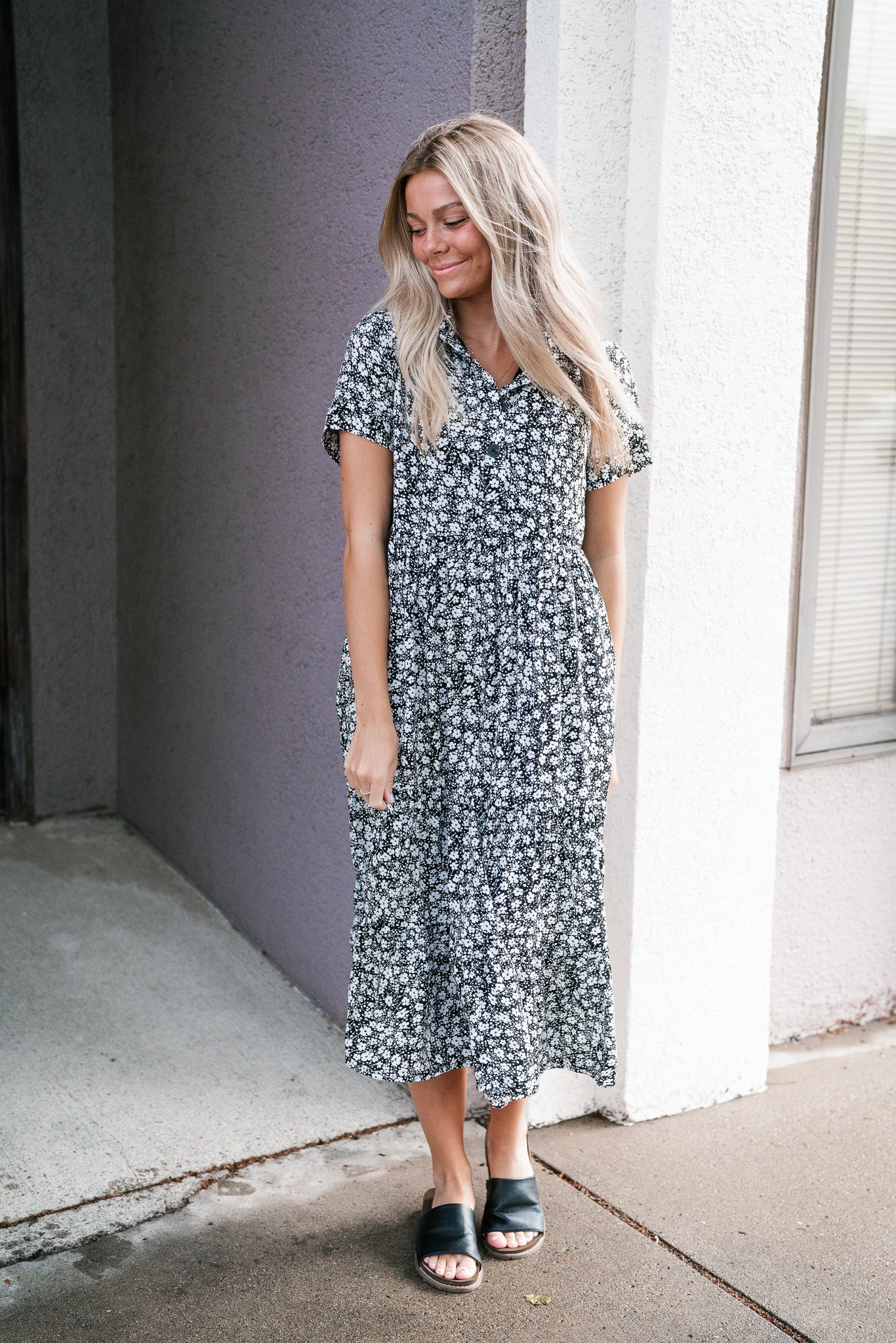 My First Pick Floral Button Down Dress