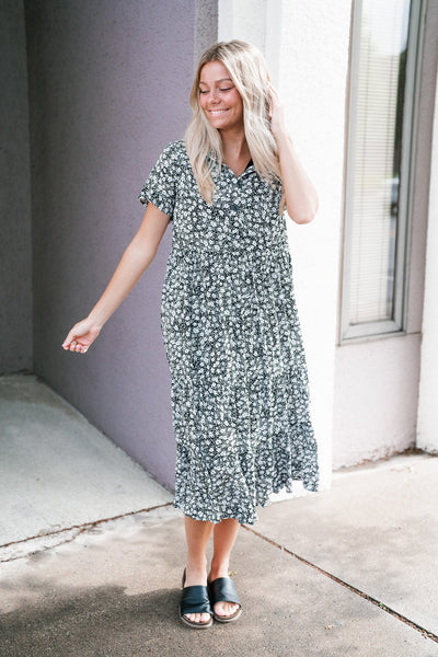 My First Pick Floral Button Down Dress