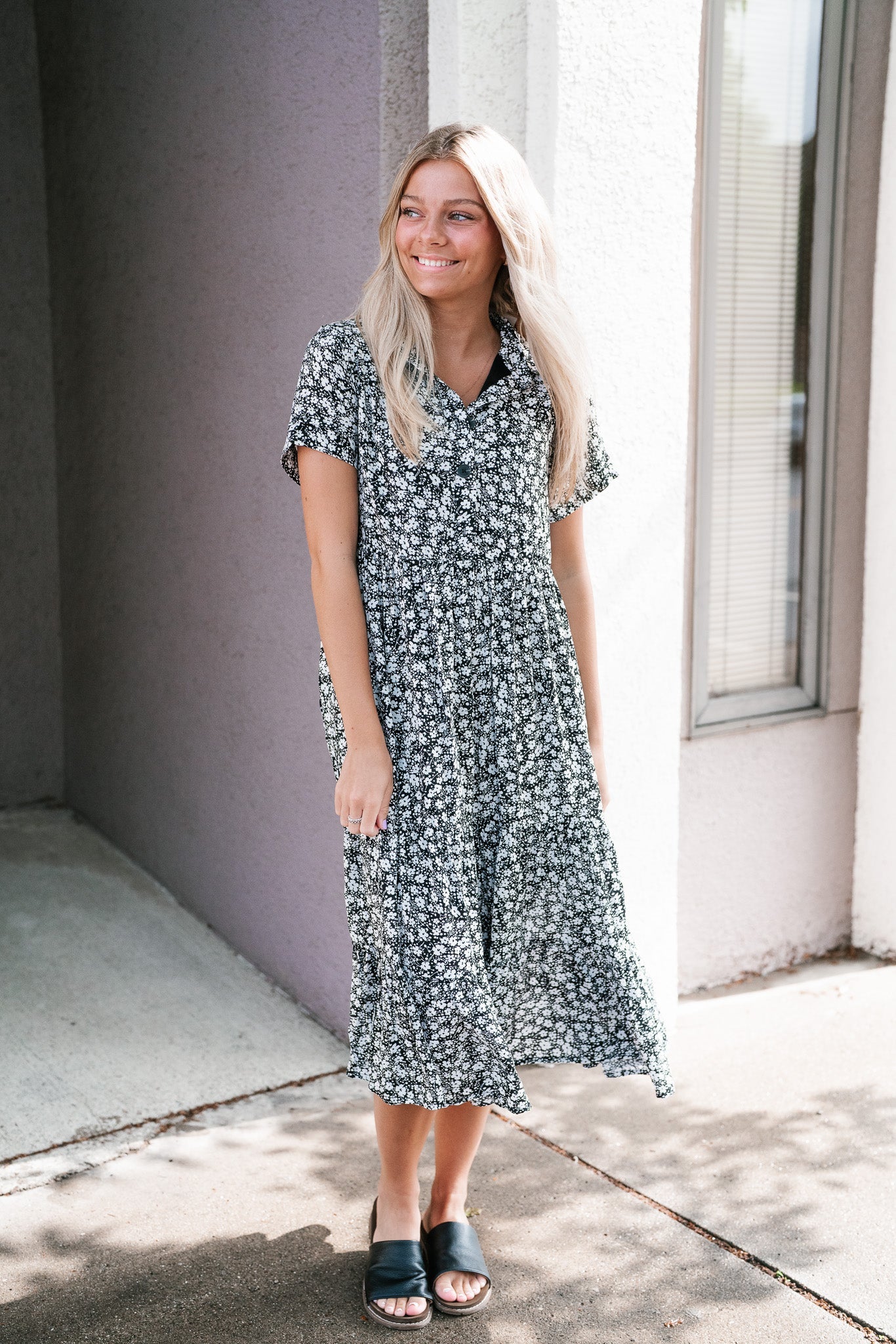 My First Pick Floral Button Down Dress