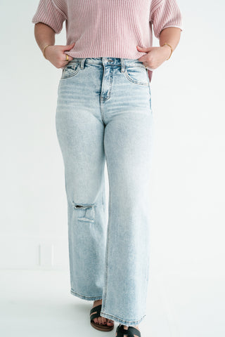 Lovervet Lyla Tummy Control High Rise Wide Leg Jeans