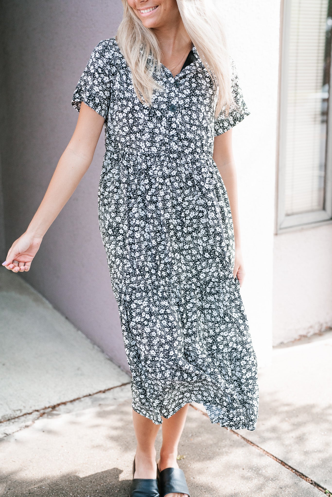 My First Pick Floral Button Down Dress