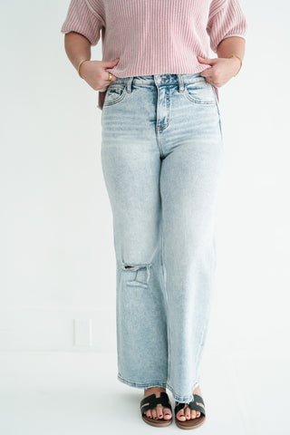 Lovervet Lyla Tummy Control High Rise Wide Leg Jeans