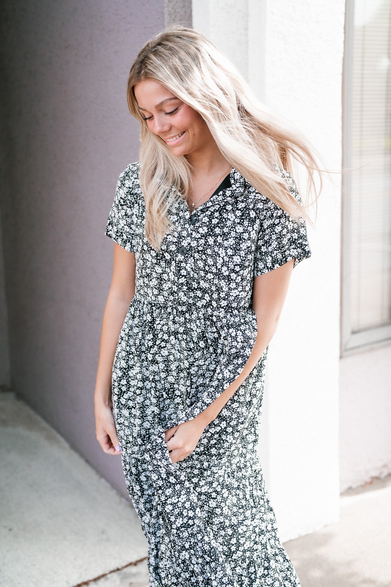 My First Pick Floral Button Down Dress