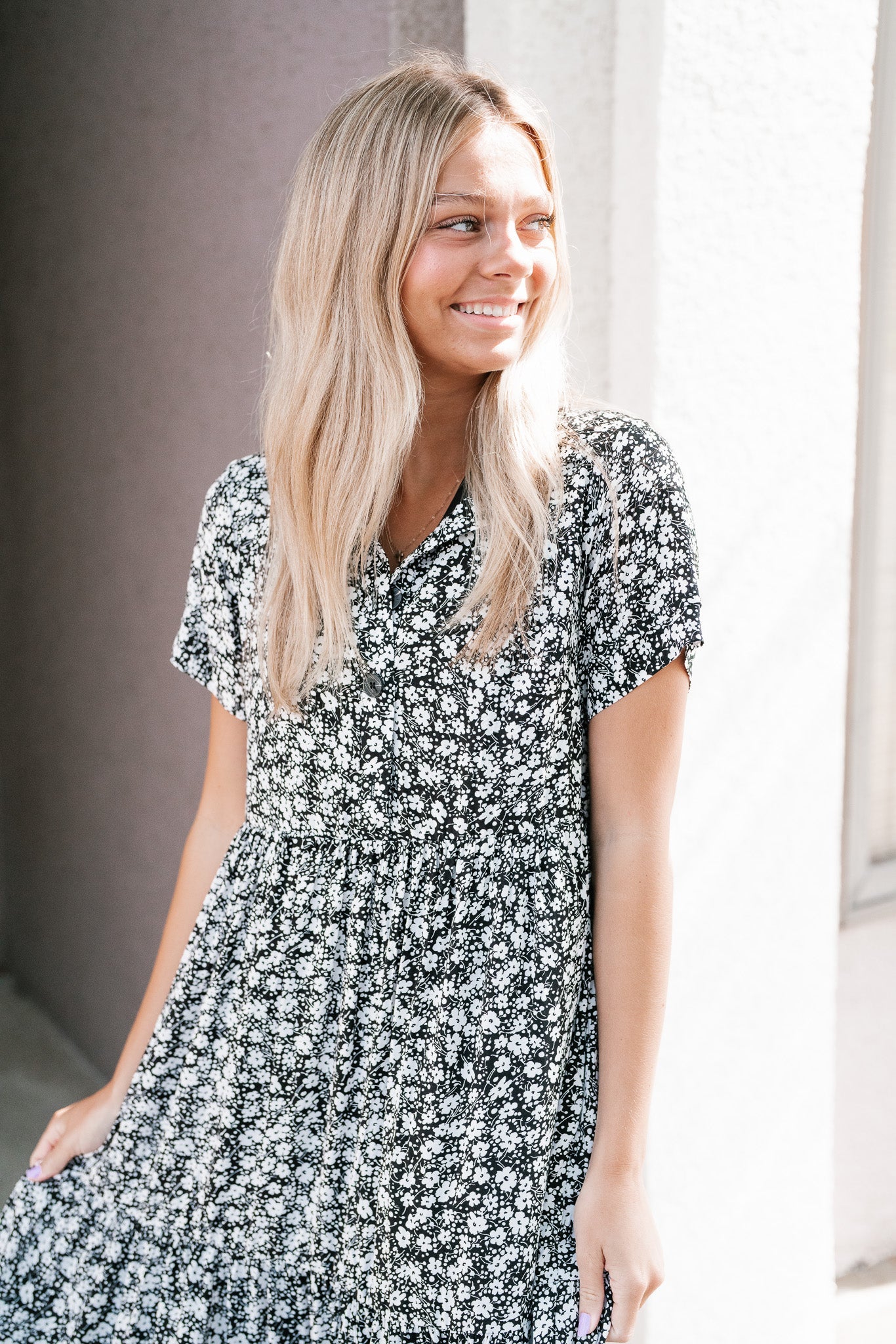 My First Pick Floral Button Down Dress