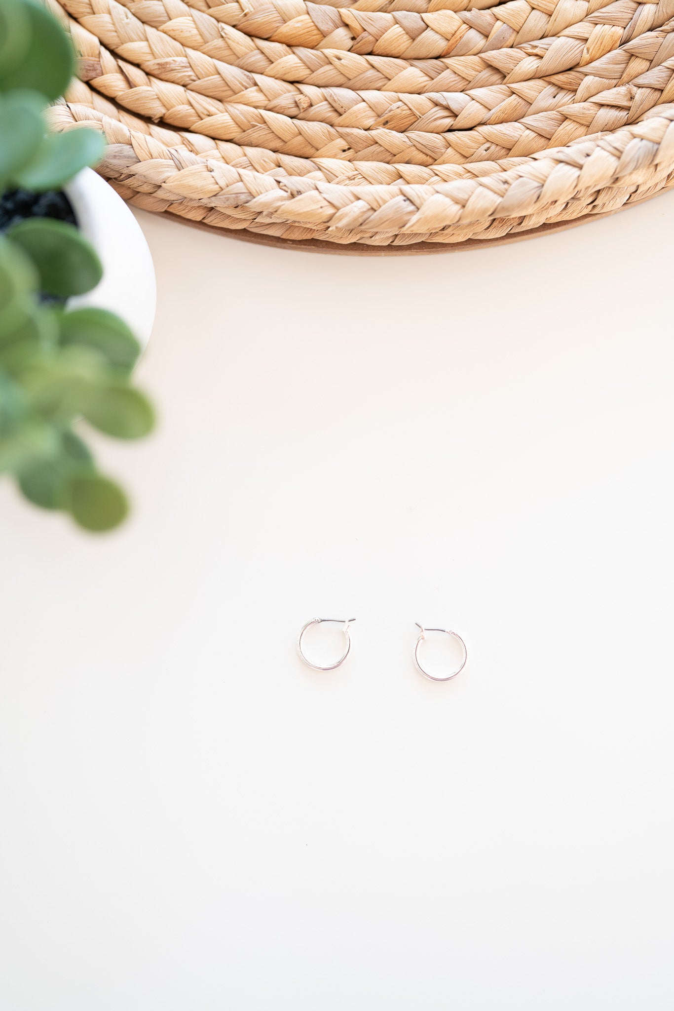 Posey Hoop Earrings-Silver