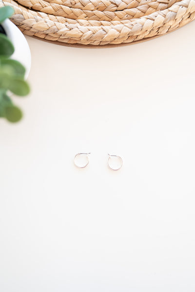 Posey Hoop Earrings-Silver