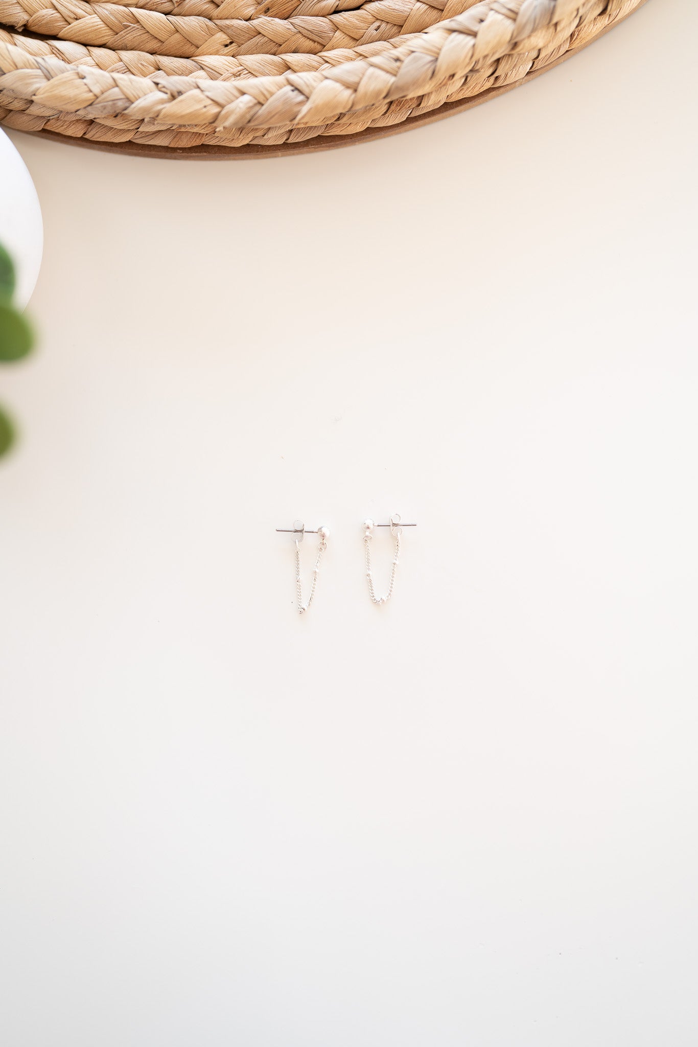 Charlotte Chain Hoop Earrings-Silver