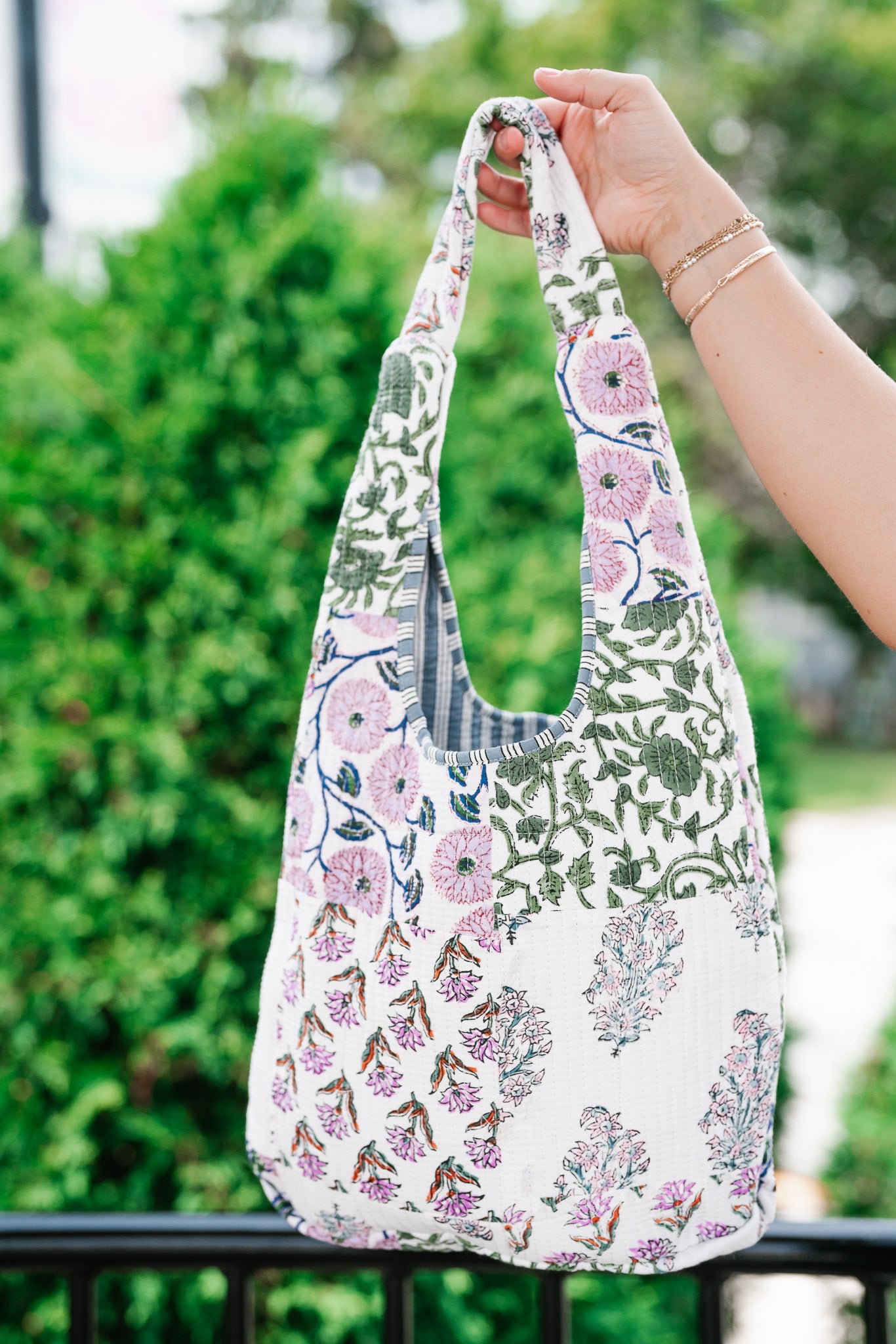 Lavender Fields Patchwork Shoulder Bag