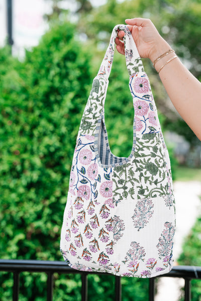 Lavender Fields Patchwork Shoulder Bag