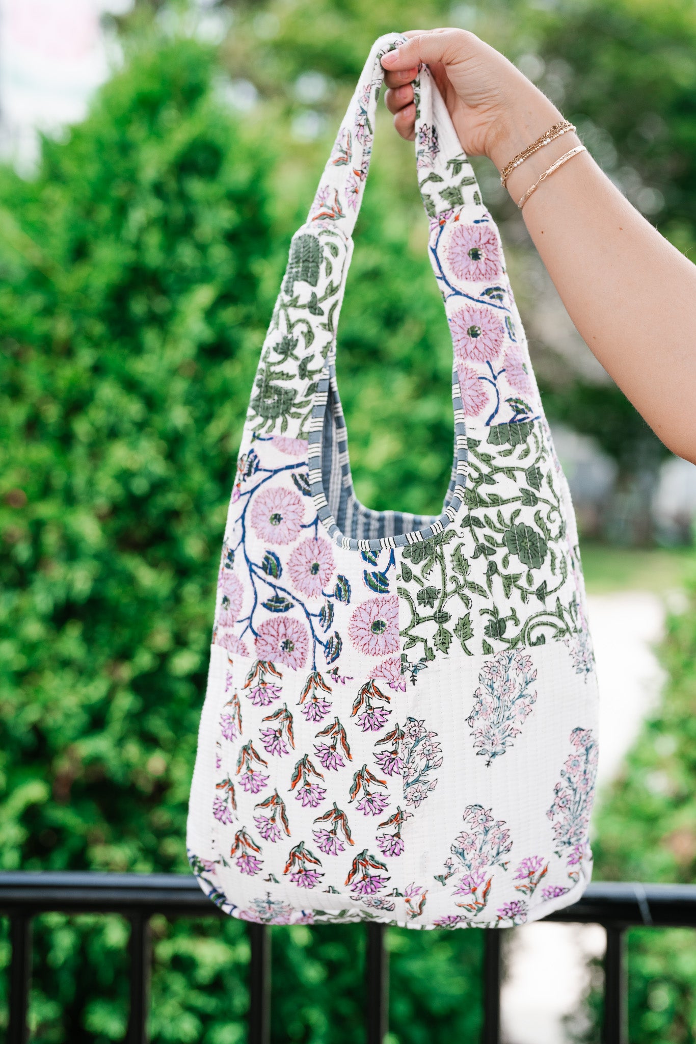 Lavender Fields Patchwork Shoulder Bag