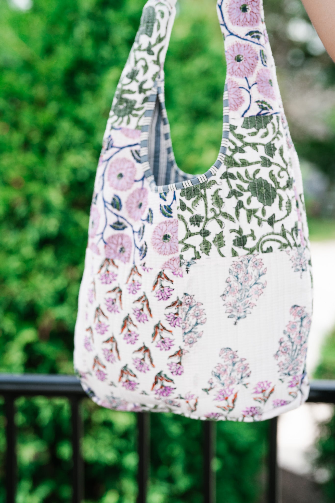 Lavender Fields Patchwork Shoulder Bag