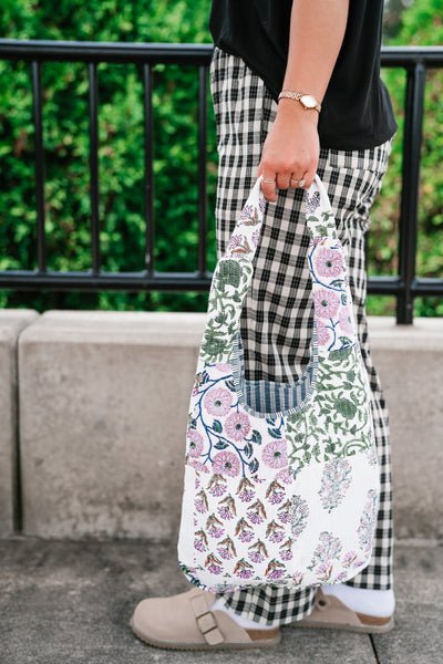 Lavender Fields Patchwork Shoulder Bag