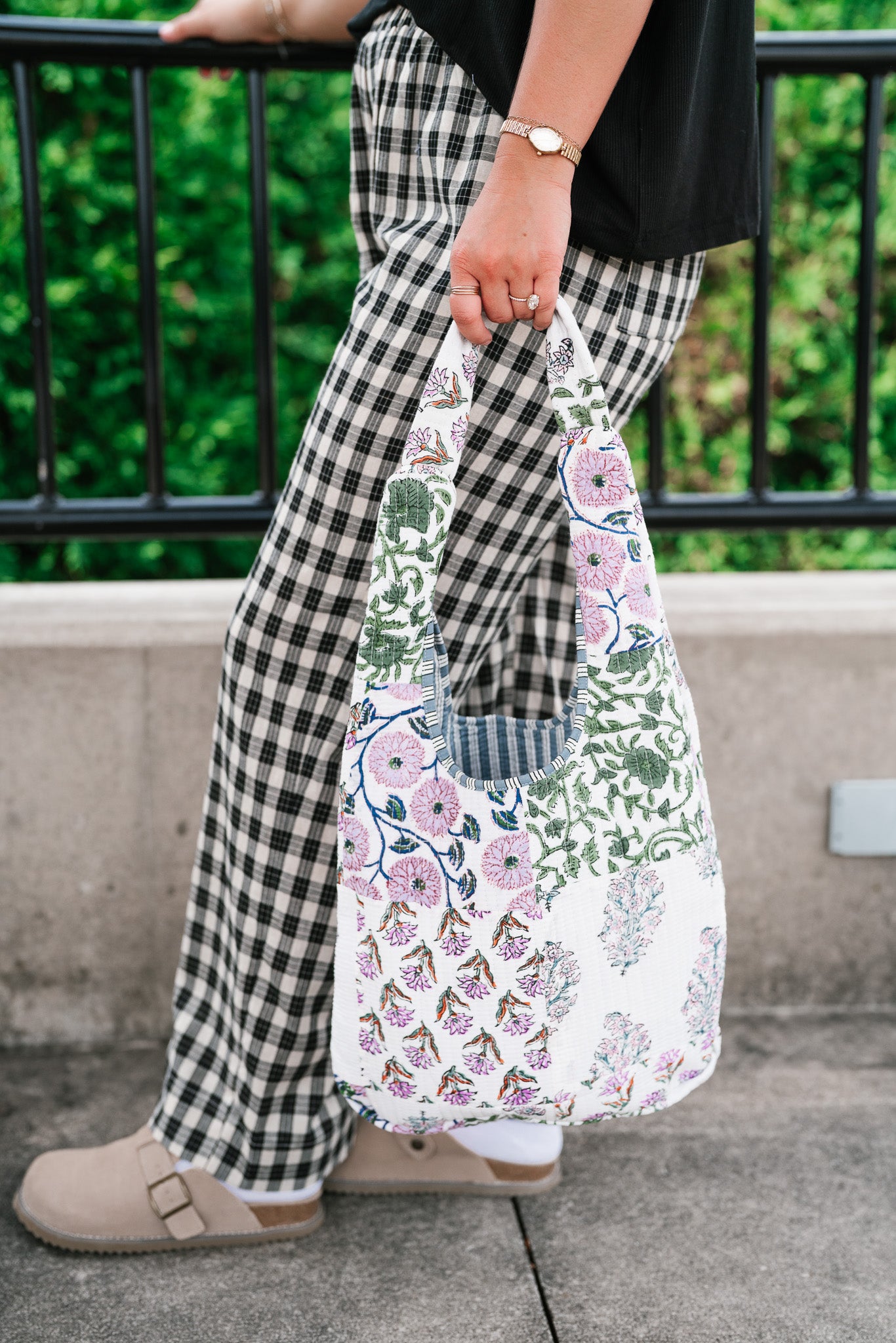 Lavender Fields Patchwork Shoulder Bag