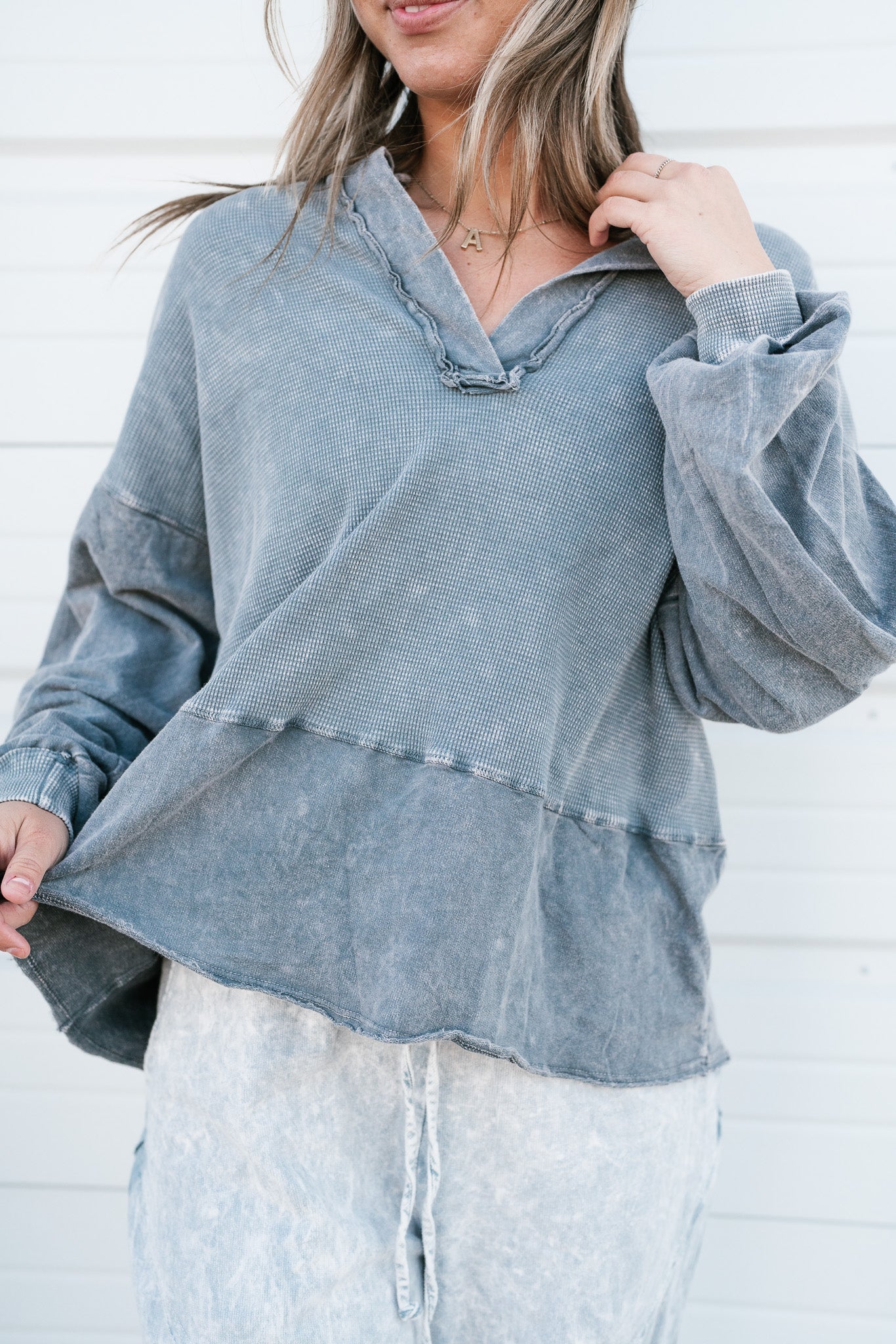 Classic Comfort Waffle Knit Top
