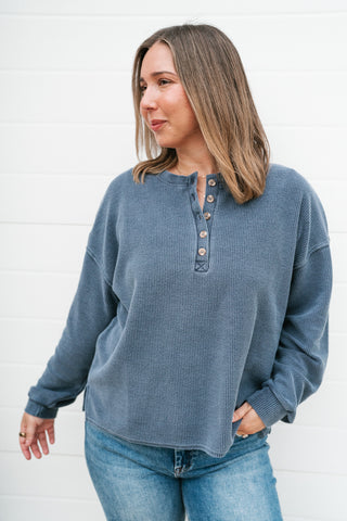 Hidden Valley Thermal Long Sleeve Top - Navy
