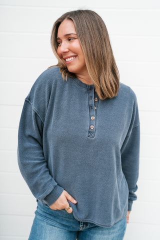 Hidden Valley Thermal Long Sleeve Top - Navy