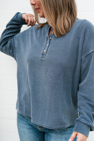 Hidden Valley Thermal Long Sleeve Top - Navy