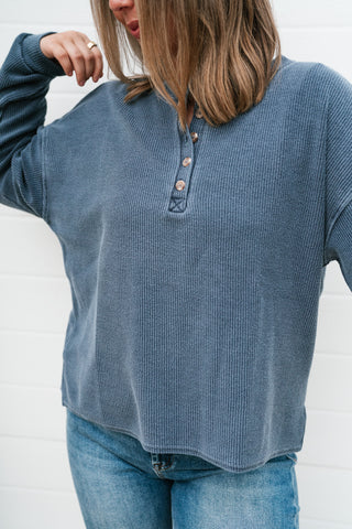 Hidden Valley Thermal Long Sleeve Top - Navy