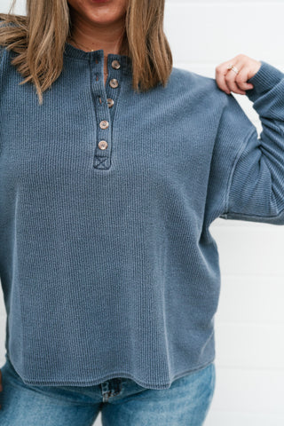 Hidden Valley Thermal Long Sleeve Top - Navy