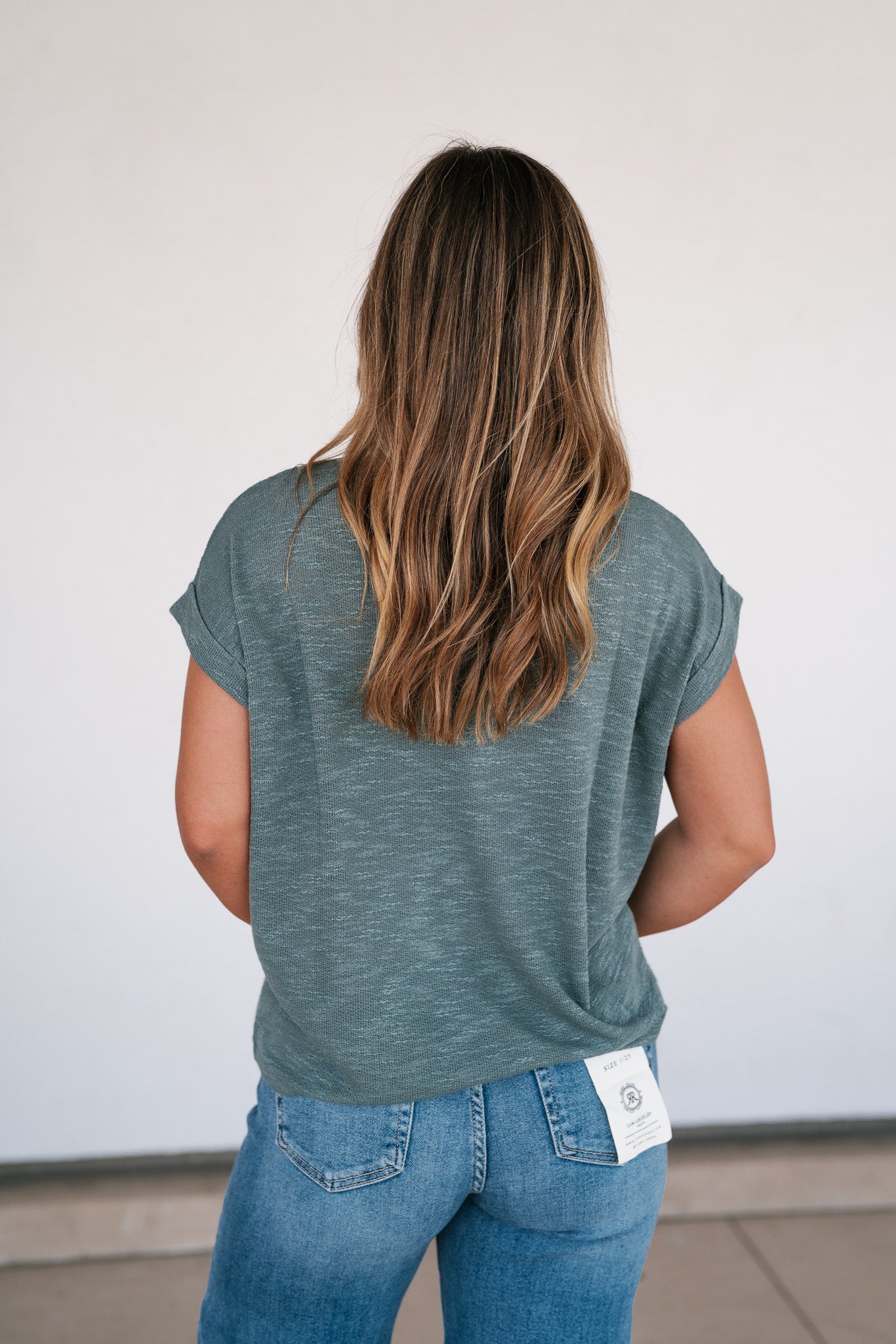 Breeze By Rolled Knit Top - Deep Teal