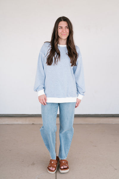 Dalia Pinstriped Oversized Crewneck