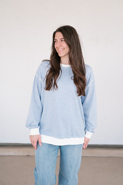 Dalia Pinstriped Oversized Crewneck