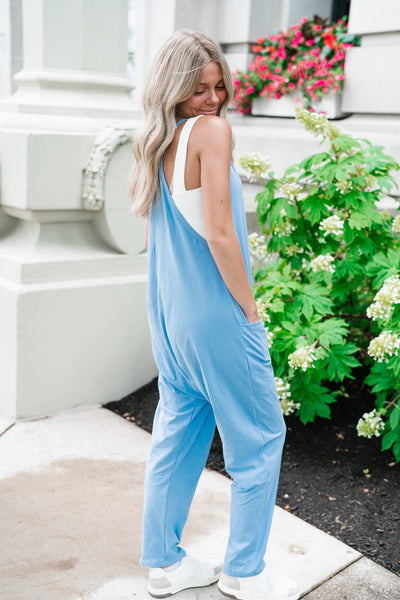 Jump For Joy Jumpsuit- Ocean Blue