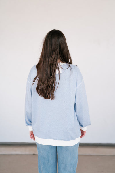 Dalia Pinstriped Oversized Crewneck