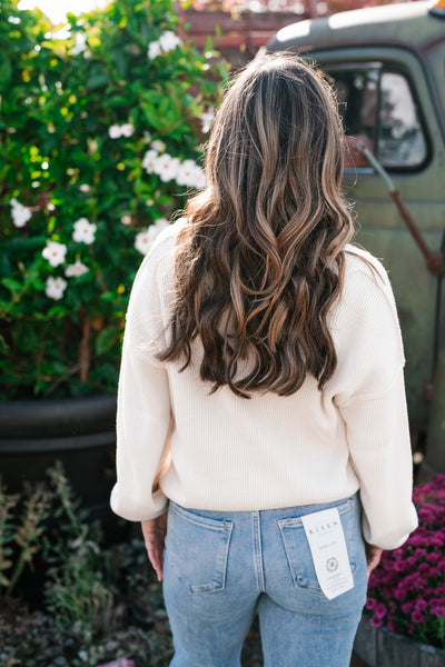 New In Neutral V-Neck Knit Sweater