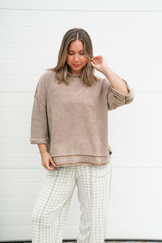 Fresh Air Dolman Sleeve Sweater - Mocha