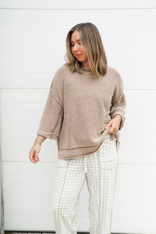 Fresh Air Dolman Sleeve Sweater - Mocha