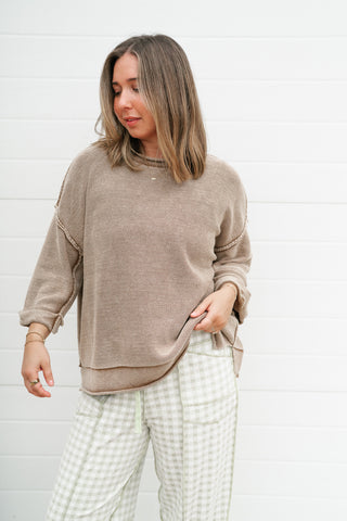 Fresh Air Dolman Sleeve Sweater - Mocha