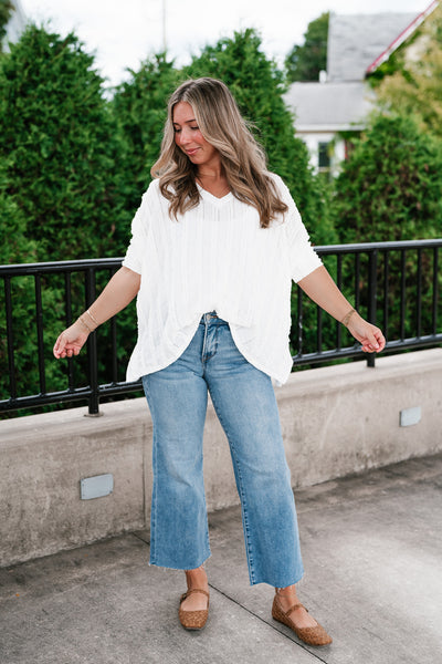 Willows Textured Relaxed Top - Off White