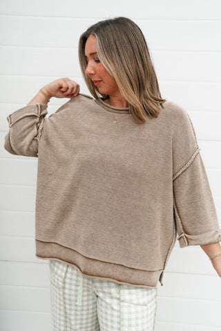 Fresh Air Dolman Sleeve Sweater - Mocha