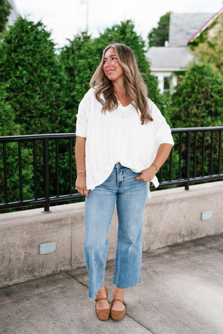 Willows Textured Relaxed Top - Off White