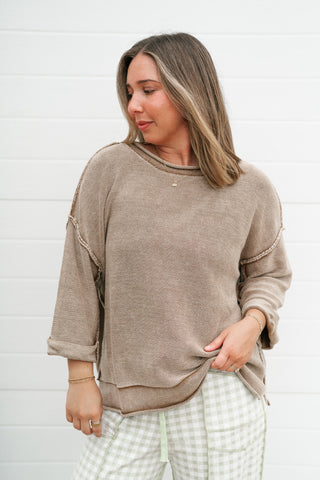 Fresh Air Dolman Sleeve Sweater - Mocha