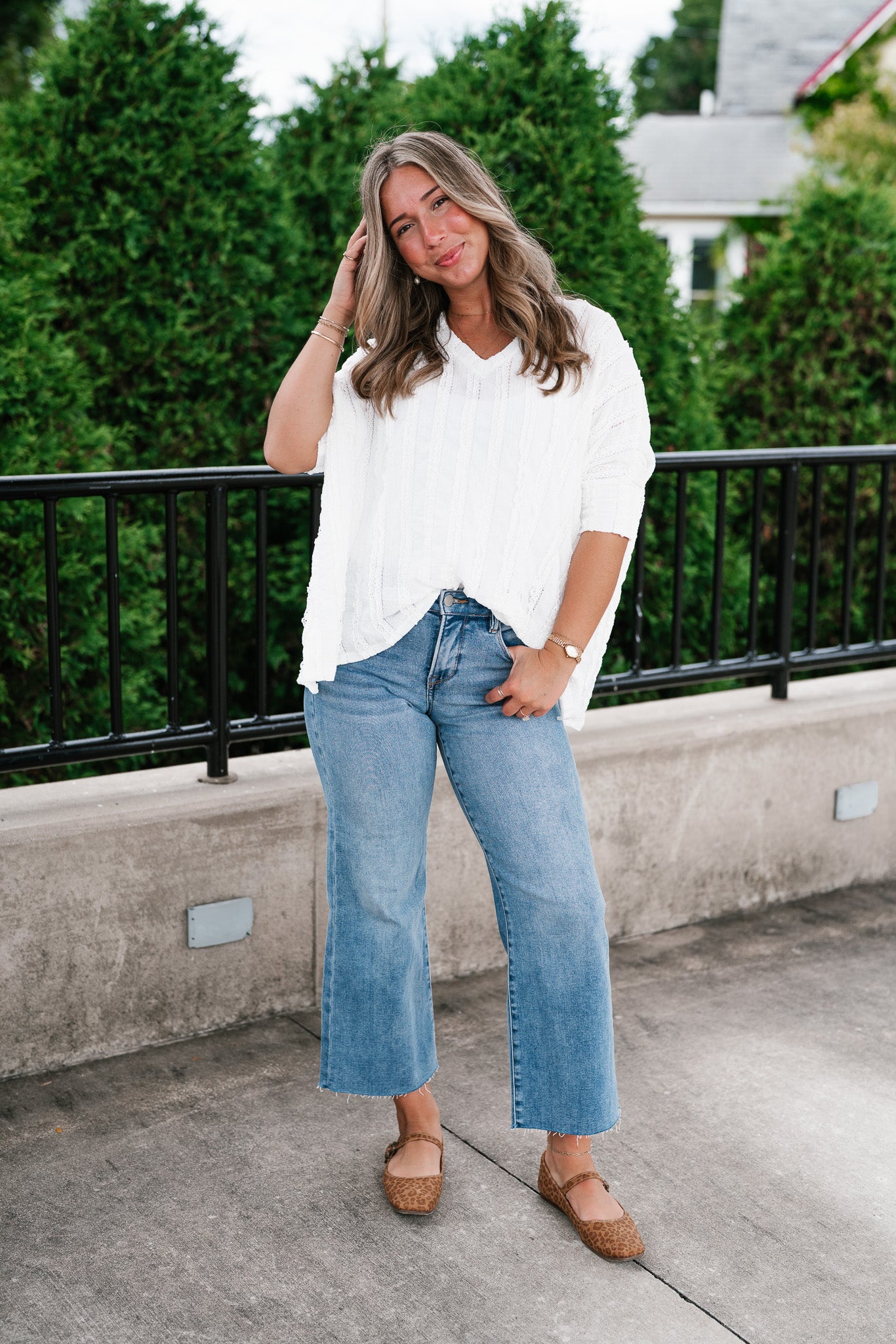 Willows Textured Relaxed Top - Off White
