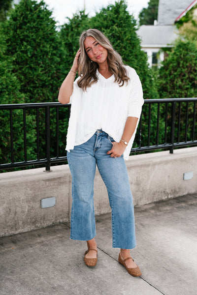 Willows Textured Relaxed Top - Off White