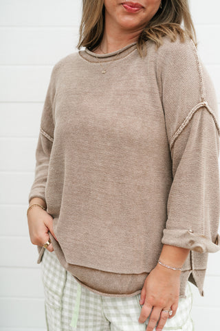 Fresh Air Dolman Sleeve Sweater - Mocha