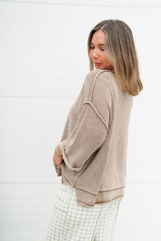 Fresh Air Dolman Sleeve Sweater - Mocha