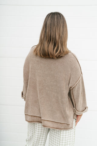Fresh Air Dolman Sleeve Sweater - Mocha